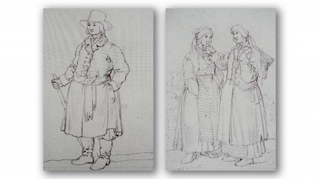 Ілюстрації мазурів з Поділля К. Кєліньскі, початок XIX століття.
